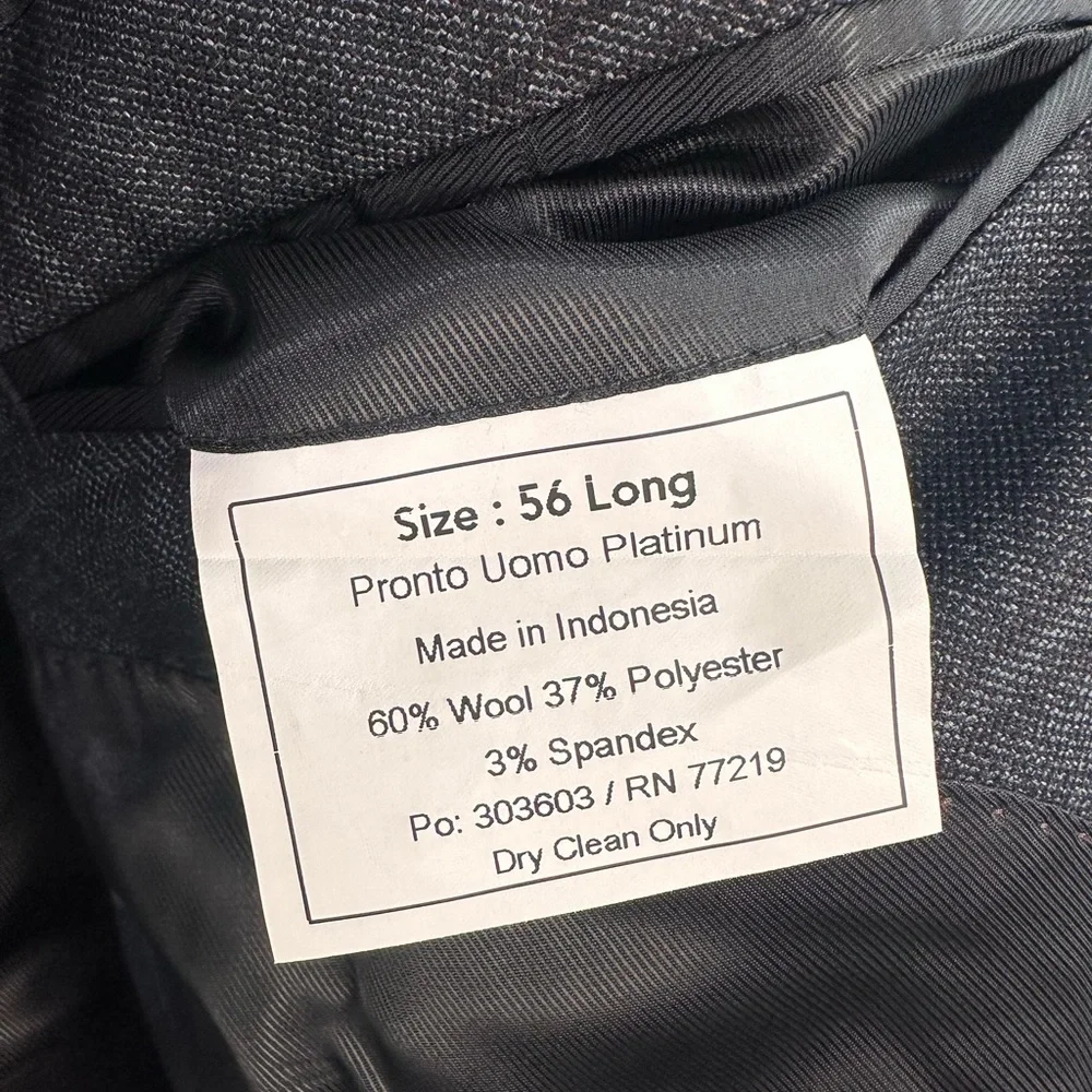 Pronto Uomo Platinum Modern‎ Jacket Sz 56 Long